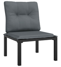 7-tlg. Garten-Lounge-Set Schwarz und Grau Poly Rattan