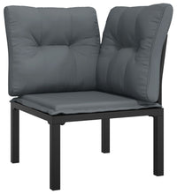 5-tlg. Garten-Lounge-Set Schwarz und Grau Poly Rattan
