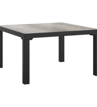 7-tlg. Garten-Lounge-Set Schwarz und Grau Poly Rattan