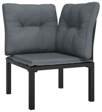 7-tlg. Garten-Lounge-Set Schwarz und Grau Poly Rattan