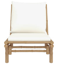 Gartenstühle 2 Stk. mit Cremeweißen Kissen Bambus