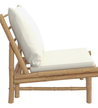 Gartenstühle 2 Stk. mit Cremeweißen Kissen Bambus