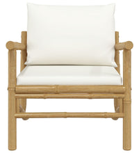 Gartenstühle 2 Stk. mit Cremeweißen Kissen Bambus