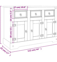 Sideboard Corona 112x43x78 cm Massivholz Mexikanische Kiefer