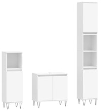 3-tlg. Badmöbel-Set Weiß Holzwerkstoff