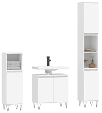 3-tlg. Badmöbel-Set Weiß Holzwerkstoff