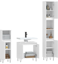 3-tlg. Badmöbel-Set Weiß Holzwerkstoff
