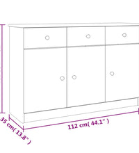 Sideboard ALTA 112x35x73 cm Massivholz Kiefer