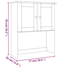 Sideboard-Aufsatz ALTA Weiß 77x30x92 cm Massivholz Kiefer