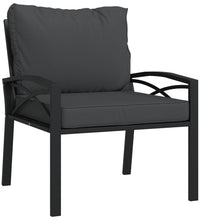 7-tlg. Garten-Lounge-Set mit Grauen Kissen Stahl