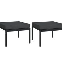 7-tlg. Garten-Lounge-Set mit Grauen Kissen Stahl