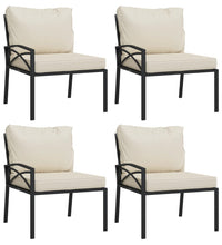 11-tlg. Garten-Lounge-Set mit Sandfarbigen Kissen Stahl