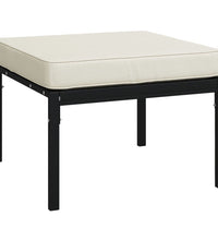 11-tlg. Garten-Lounge-Set mit Sandfarbigen Kissen Stahl