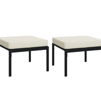 7-tlg. Garten-Lounge-Set mit Sandfarbigen Kissen Stahl