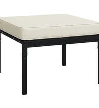 7-tlg. Garten-Lounge-Set mit Sandfarbigen Kissen Stahl