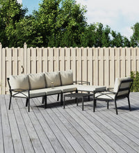 7-tlg. Garten-Lounge-Set mit Sandfarbigen Kissen Stahl