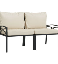 7-tlg. Garten-Lounge-Set mit Sandfarbigen Kissen Stahl