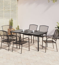 7-tlg. Garten-Essgruppe Anthrazit Stahl