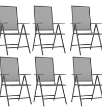 7-tlg. Garten-Essgruppe Anthrazit Stahl