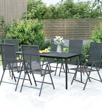 7-tlg. Garten-Essgruppe Anthrazit Stahl