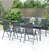 7-tlg. Garten-Essgruppe Anthrazit Stahl