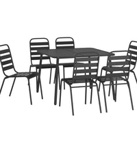 7-tlg. Garten-Essgruppe Anthrazit Stahl