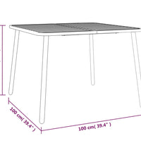 7-tlg. Garten-Essgruppe Anthrazit Stahl