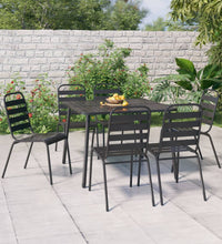 7-tlg. Garten-Essgruppe Anthrazit Stahl