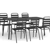 7-tlg. Garten-Essgruppe Anthrazit Stahl