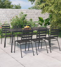 7-tlg. Garten-Essgruppe Anthrazit Stahl