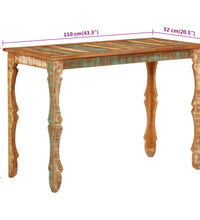 Esstisch 110x52x76 cm Altholz Massivholz