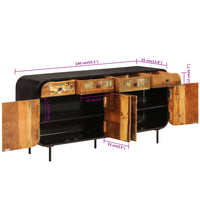 Sideboard 140x35x70 cm Altholz Massiv und Metall