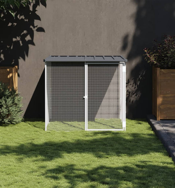 Hühnerkäfig mit Dach Anthrazit 103x98x90 cm Verzinkter Stahl