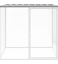 Hühnerkäfig mit Dach Hellgrau 103x98x90 cm Verzinkter Stahl