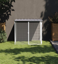Hühnerkäfig mit Dach Hellgrau 103x98x90 cm Verzinkter Stahl