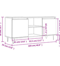 TV-Schrank Braun Eichen-Optik 104x35x50 cm Holzwerkstoff