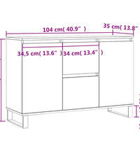 Sideboard Betongrau 104x35x70 cm Holzwerkstoff