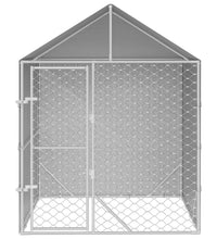 Outdoor-Hundezwinger mit Dach Silber 2x2x2,5 m Verzinkter Stahl