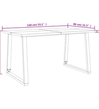 Esstisch Baumkante 140x80x75 cm Massivholz Akazie