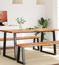 Esstisch Baumkante 160x80x75 cm Massivholz Akazie