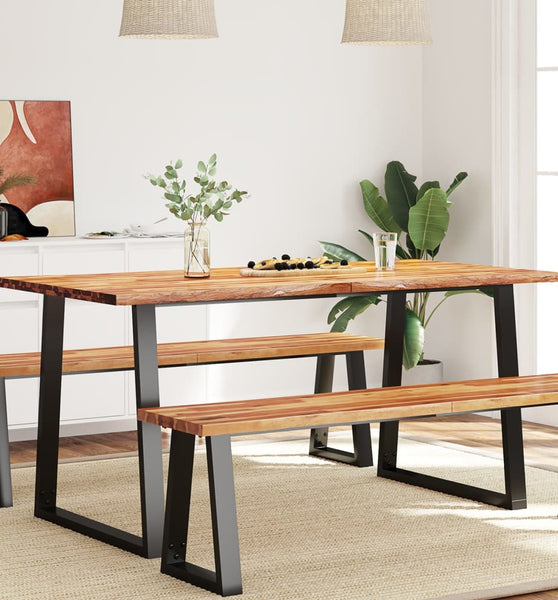 Esstisch Baumkante 160x80x75 cm Massivholz Akazie