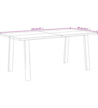 Esstisch 150x90x75 cm Massivholz Akazie