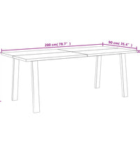 Esstisch 200x90x75 cm Massivholz Akazie