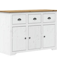 Sideboard BODO Weiß und Braun 115,5x44x80 cm Massivholz Kiefer