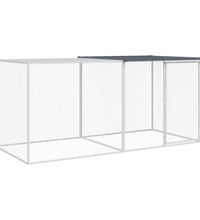 Hühnerkäfig mit Dach Anthrazit 203x98x90 cm Verzinkter Stahl
