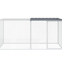 Hühnerkäfig mit Dach Anthrazit 203x98x90 cm Verzinkter Stahl