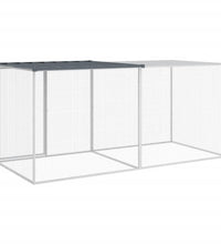 Hühnerkäfig mit Dach Anthrazit 203x98x90 cm Verzinkter Stahl