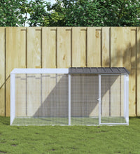 Hühnerkäfig mit Dach Anthrazit 203x98x90 cm Verzinkter Stahl