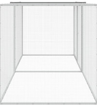 Hühnerkäfig mit Dach Hellgrau 203x98x90 cm Verzinkter Stahl