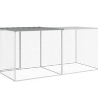 Hühnerkäfig mit Dach Hellgrau 203x98x90 cm Verzinkter Stahl